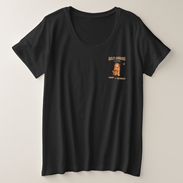 QA Tester Katzen Humor Große Größe T-Shirt (Design vorne)