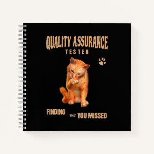 QA Tester Katzen Humor Notizbuch