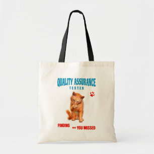 QA Tester Katzen Humor Tragetasche