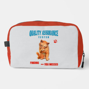 QA Tester Katzen Humor Waschbeutel