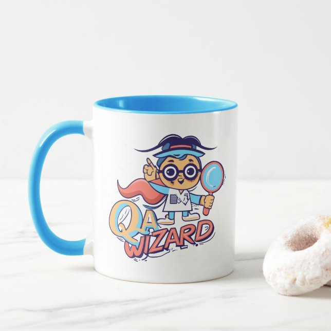 QA Wizard - Quality Assurance Engineer Tasse (Mit Donut)