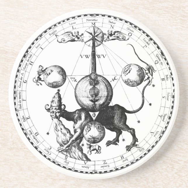 Qabalah Mandala Sandstein Untersetzer (Vorne)