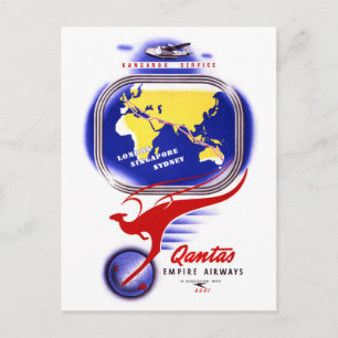 Qantas Empire Airways Vintage Poster wiederhergest Postkarte