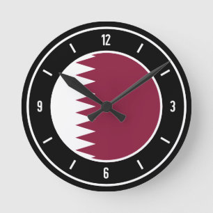 Qatar Flag Elegant Runde Wanduhr