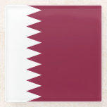 Qatar Flag Glasuntersetzer<br><div class="desc">Patriotic flag of Qatar.</div>
