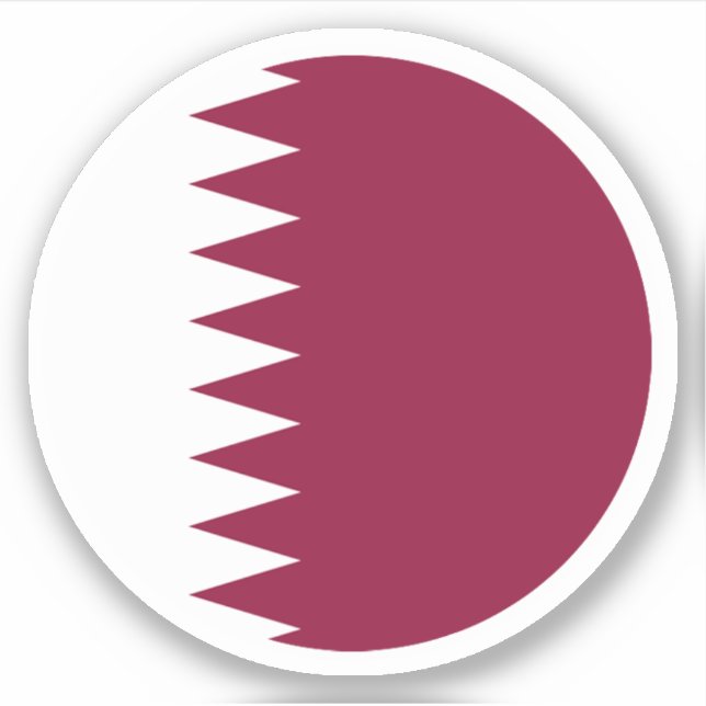 Qatar Flag Round Sticker (Vorderseite)