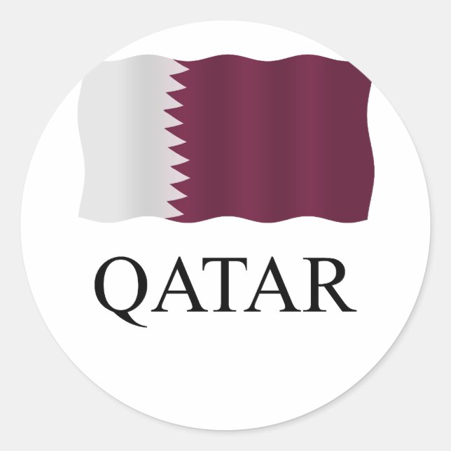 Qatar flag runder aufkleber (Vorderseite)