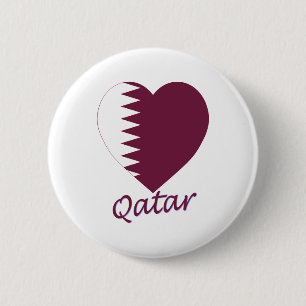 Qatar-Flaggen-Herz Button
