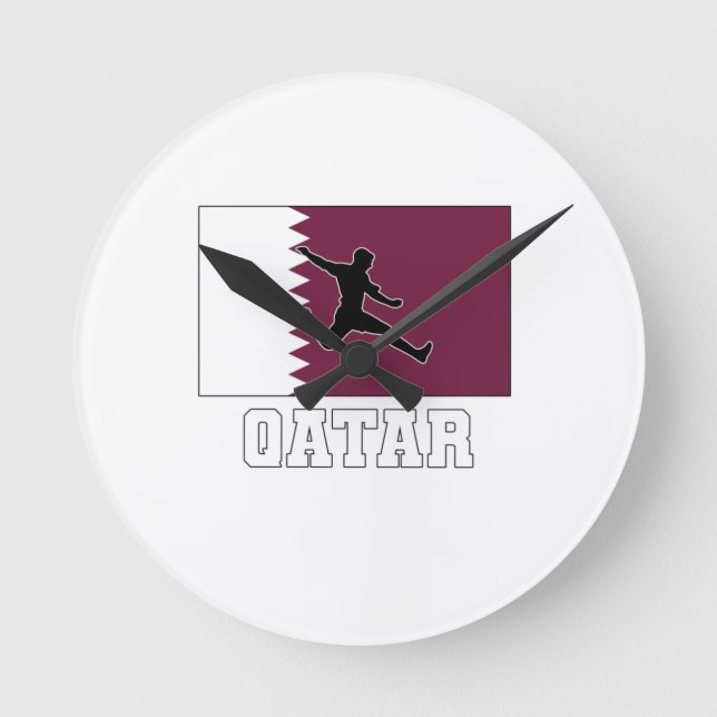 Qatar Football Football National Team Runde Wanduhr (Vorderseite)