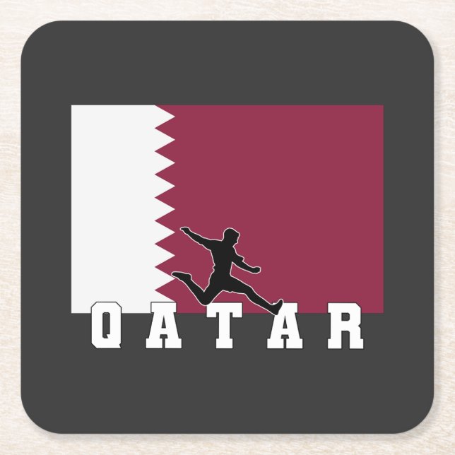 Qatar Football Soccer | Qatar National Team Rechteckiger Pappuntersetzer (Vorderseite)