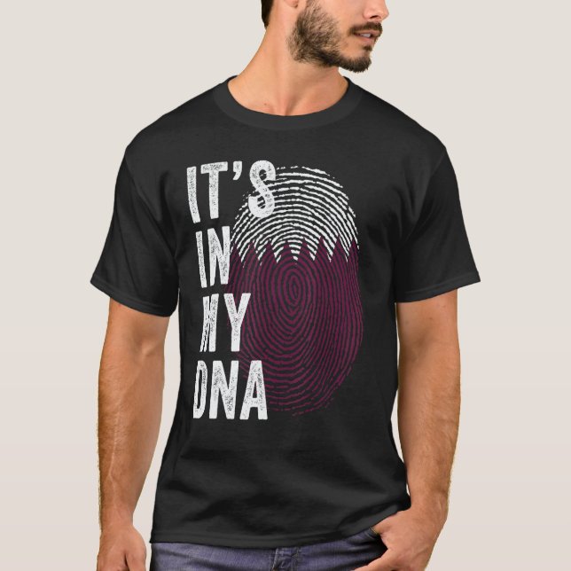Qatar It's In My DNA Cute Qatari Fingerprint Qatar T-Shirt (Vorderseite)