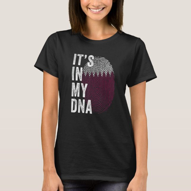 Qatar It's In My DNA Cute Qatari Fingerprint Qatar T-Shirt (Vorderseite)