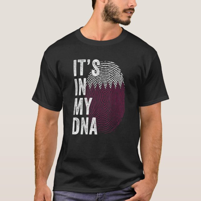 Qatar It's In My DNA Cute Qatari Fingerprint Qatar T-Shirt (Vorderseite)