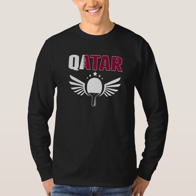 Qatar Ping Pong  Proud Qatari Table Tennis Support T-Shirt (Vorderseite)