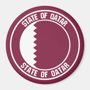 Qatar Round Emblem Magnet