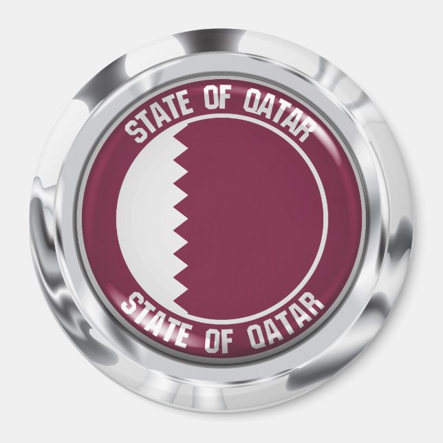 Qatar Round Emblem Magnet (Vorne)