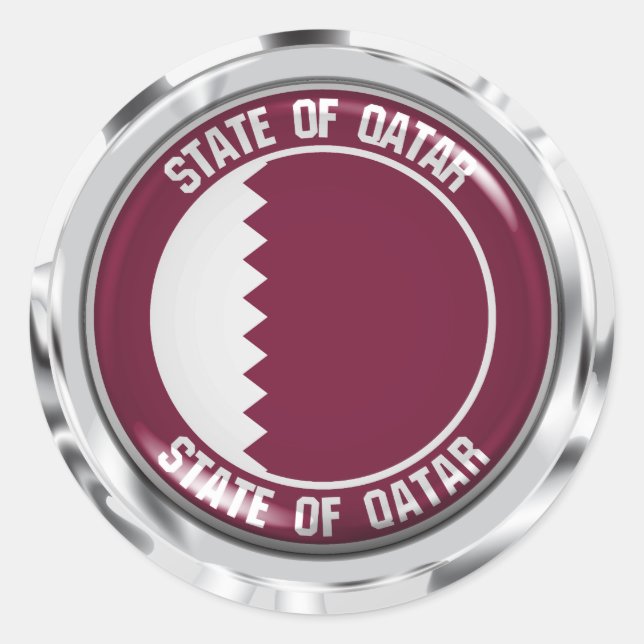 Qatar Round Emblem Runder Aufkleber (Vorderseite)
