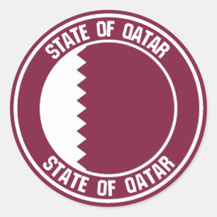 Qatar Round Emblem Runder Aufkleber