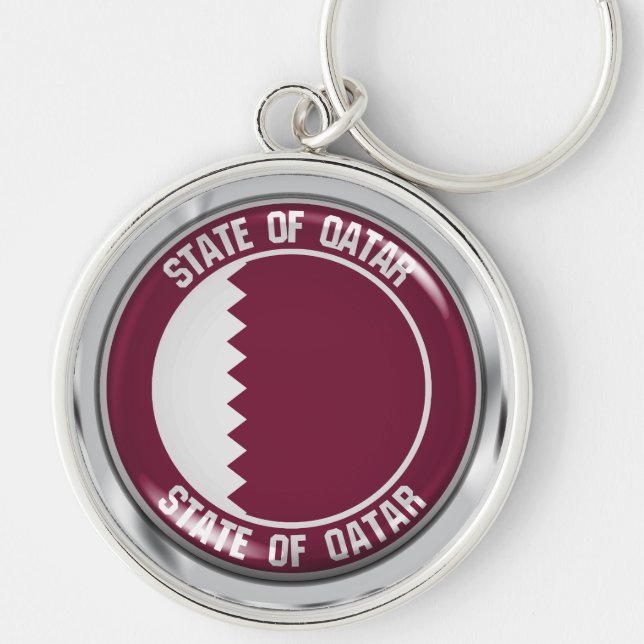 Qatar Round Emblem Schlüsselanhänger (Vorne)