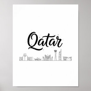 Qatar-Skyline-Reise-Urlaub-Outfits Poster