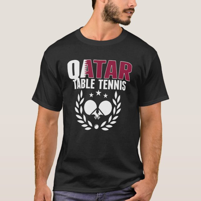 Qatar Table Tennis Qatari Ping Pong Support Sp T-Shirt (Vorderseite)