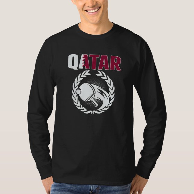 Qatar Table Tennis  Qatari Ping Pong Supporter Spo T-Shirt (Vorderseite)