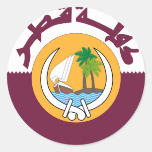 Qatar-Wappen Runder Aufkleber