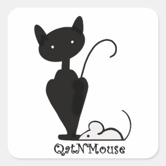 QatNMouse-Aufkleber Quadratischer Aufkleber