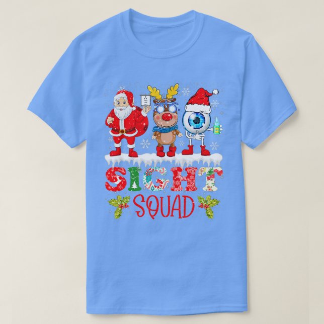 QbBX Santa Sight Squad Weihnachtsoptometristen Xma T-Shirt (Design vorne)