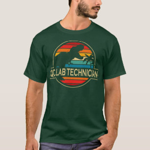 QC Labrador Techniker Dinosaurier T-Shirt