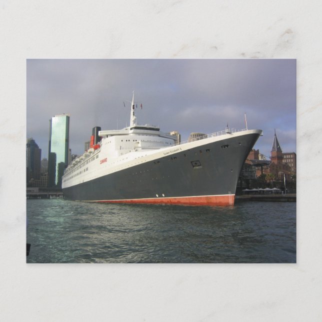 QE2 in Sydney. Postkarte (Vorderseite)