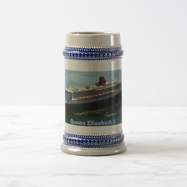QEII Nr. 2- Long Beach, Königin Elizabeth II Bierglas (Mittel)