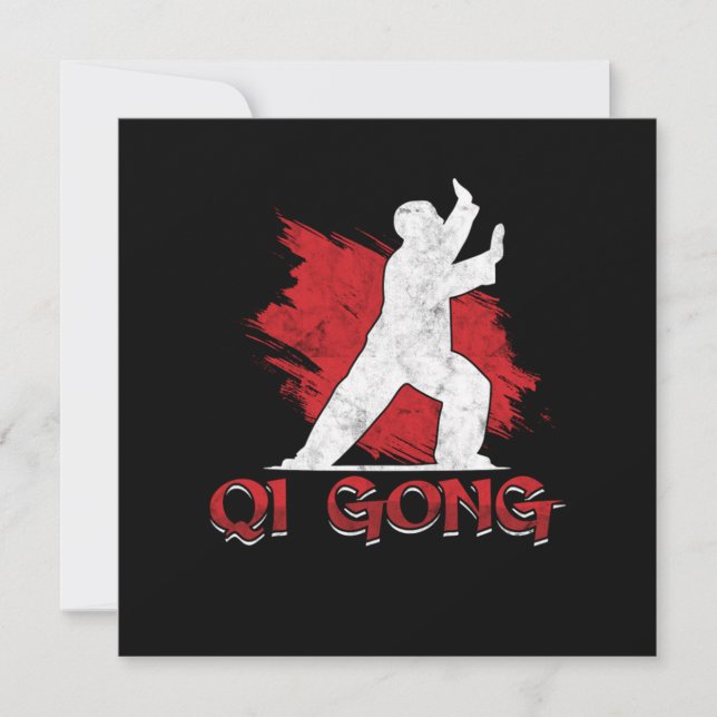 Qi Gong Chinese Kung Fu Geschenk für Kampfkunst Einladung (Vorderseite)