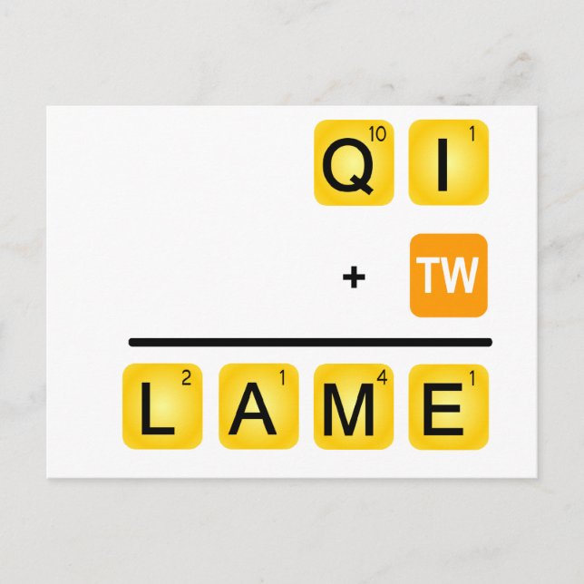 QI ist LAME! Postkarte (Vorderseite)