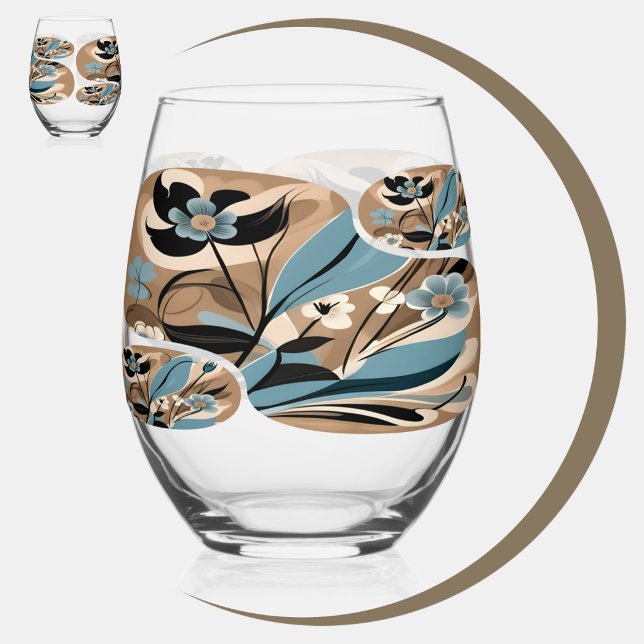 Qi wiegende Anmut Weinglas Ohne Stiel (Qi Swaying Grace Stemless Wine Glass (Front & Left)
)
