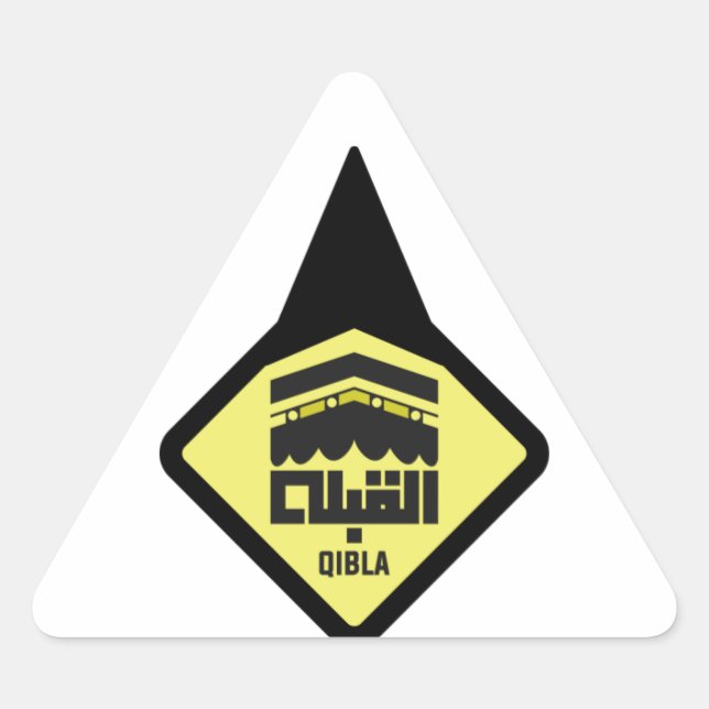 Qibla-Richtung Dreieckiger Aufkleber (Vorderseite)