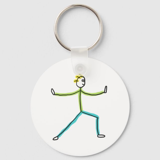 Qigong-Stickman Schlüsselanhänger (Vorderseite)
