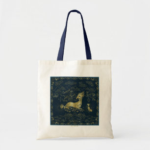 Qilin an der Erholung Golden Tapestes Tragetasche