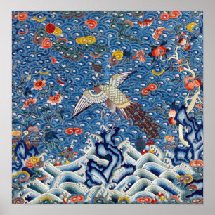 Qing-Dynastie-Rank-Abzeichen für Peacock Poster