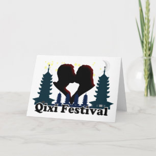 Qixi Festival - Chinesischer Valentinstag Feiertagskarte