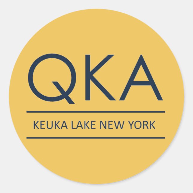 QKA Keuka Lake New York Runder Aufkleber (Vorderseite)