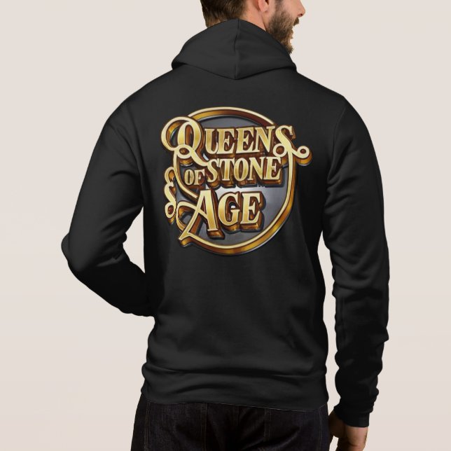 QOTSA Merch: Schwarze Männer Hoodie (Rückseite)
