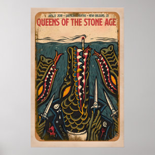 QOTSA REPRODUKTION Gig Poster Mattes  Kunstdruck