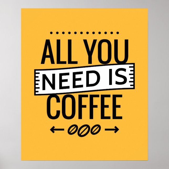 Qoutes alle benötigen Kaffee Poster (Vorne)