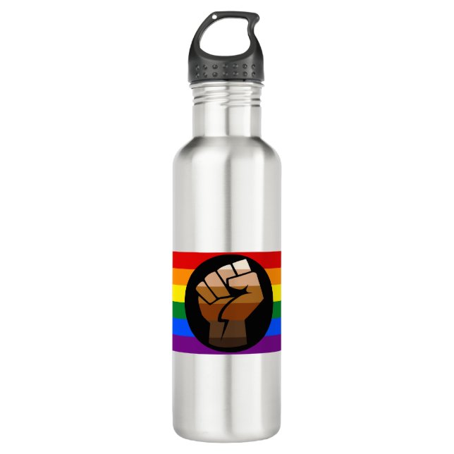 QPOC Pride Edelstahlflasche (Vorderseite)