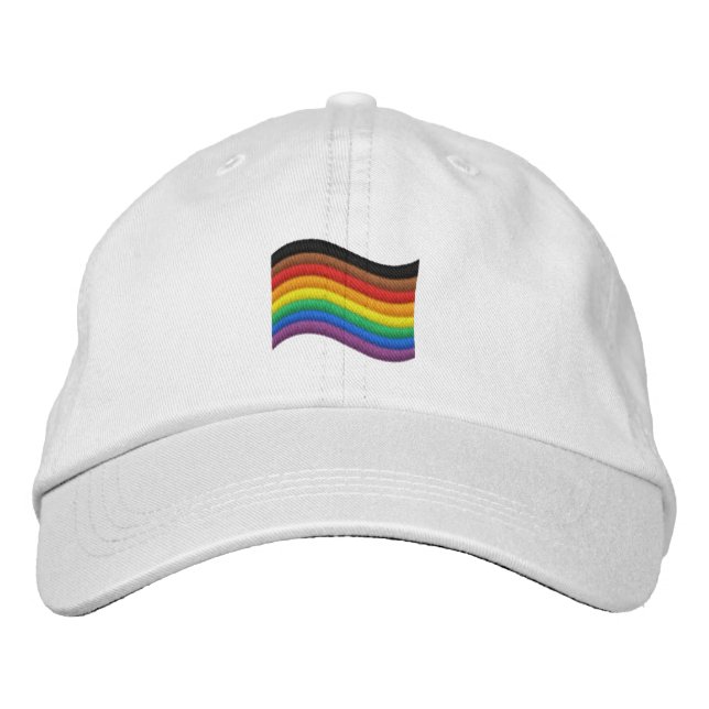 QPOC-Pride-Flag Bestickte Baseballkappe (Vorderseite)
