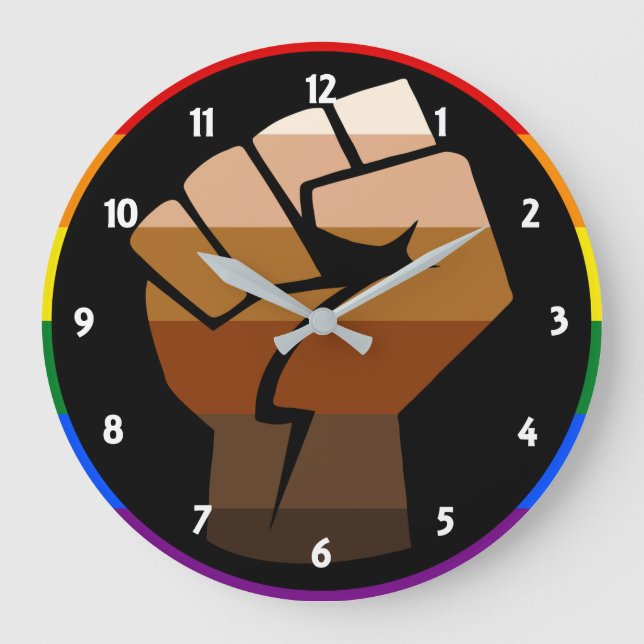 QPOC Pride Große Wanduhr (Vorderseite)