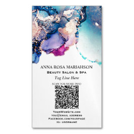 *~* QR Abstrakt Yummy Aquamarin Türkis AP29 Gilded Magnetische Visitenkarte
