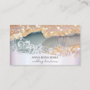 *~* QR Agate Verziert Scroll Gold Glitzer AP66 Lux Visitenkarte