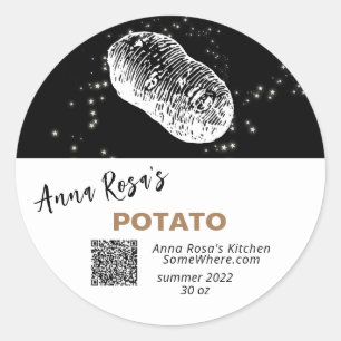 ~* QR AP30 POTATO + DEHYDRATED CANNING FREEZE RUNDER AUFKLEBER